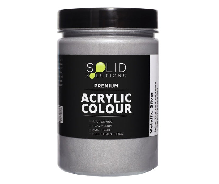 Solid Solutions Acrylic Paint | Metallic Silver - 250ml