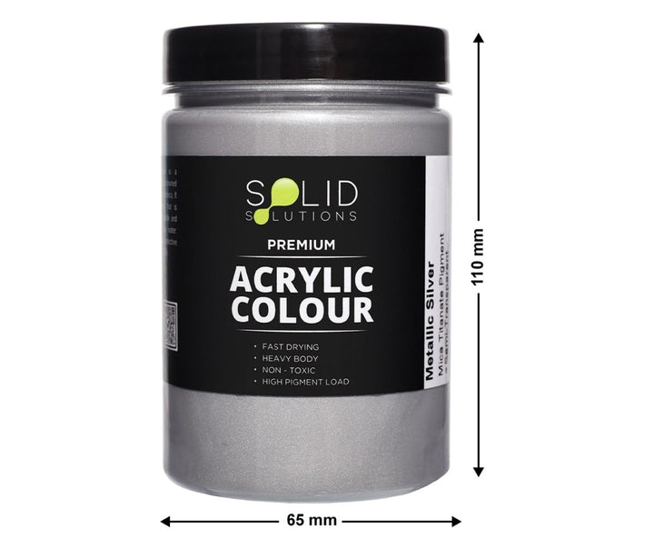 Solid Solutions Acrylic Paint | Metallic Silver - 250ml