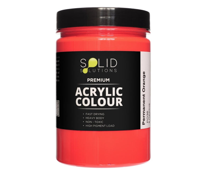 Solid Solutions Acrylic Paint | Permanent Orange - 250ml
