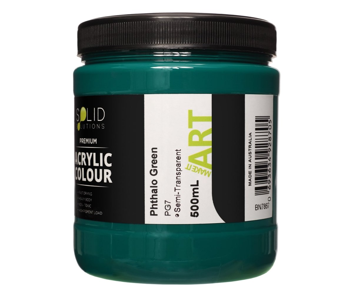 Solid Solutions Acrylic Paint | Phthalo Green - 500ml