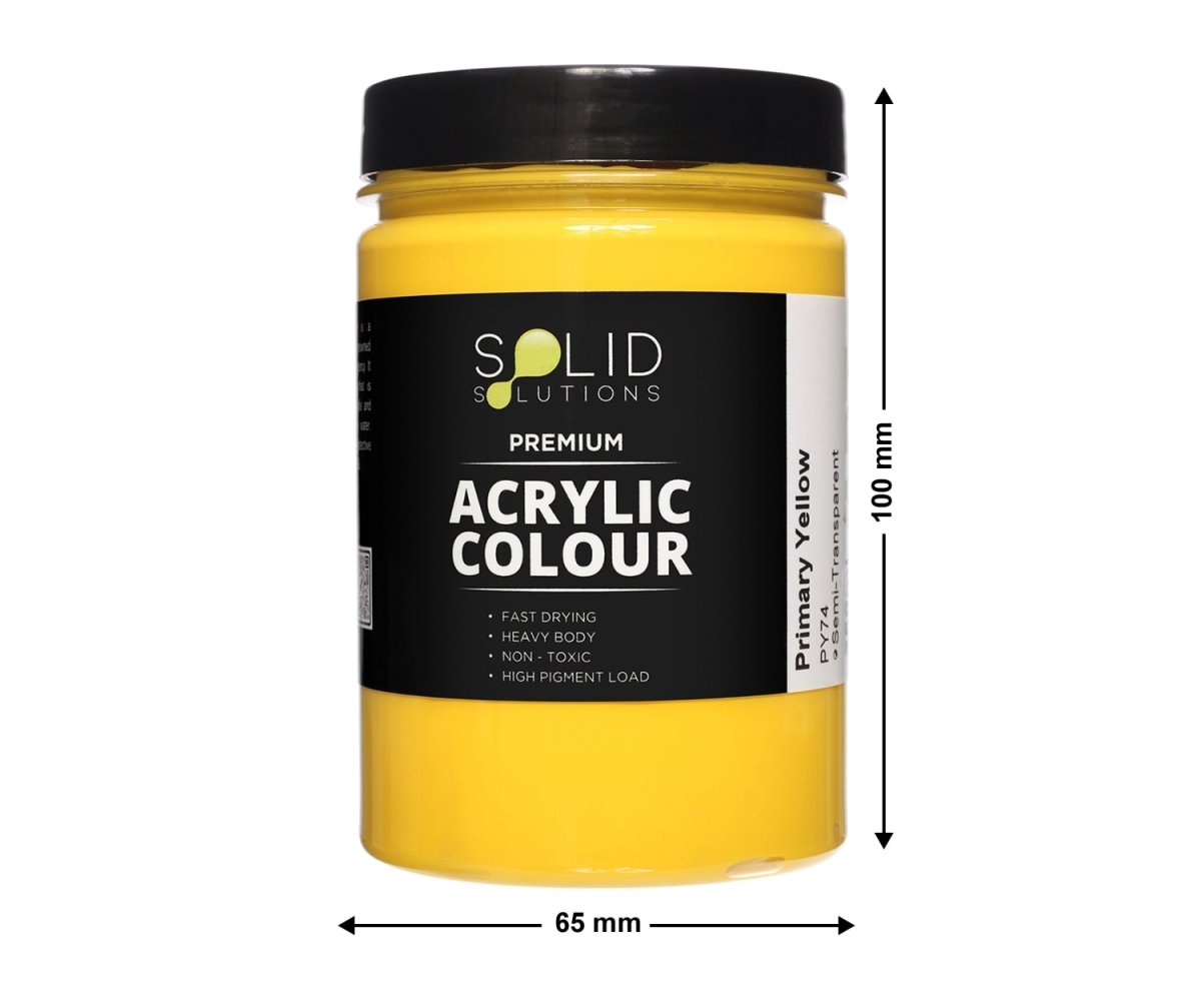 Solid Solutions Acrylic Paint | Primary Yellow - 250ml