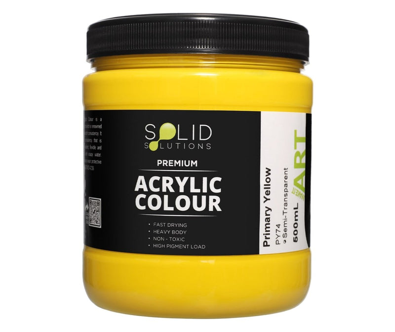 Solid Solutions Acrylic Paint | Primary Yellow - 500ml