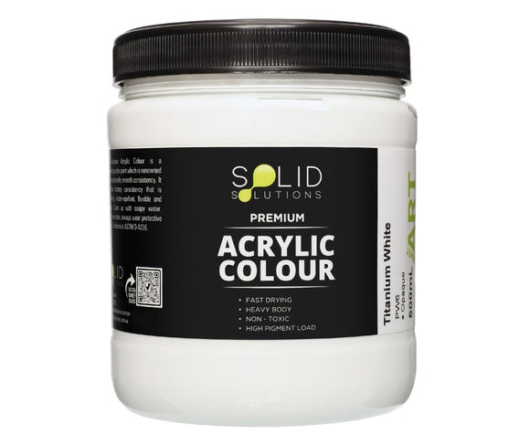 Solid Solutions Acrylic Paint | Titanium White - 500ml