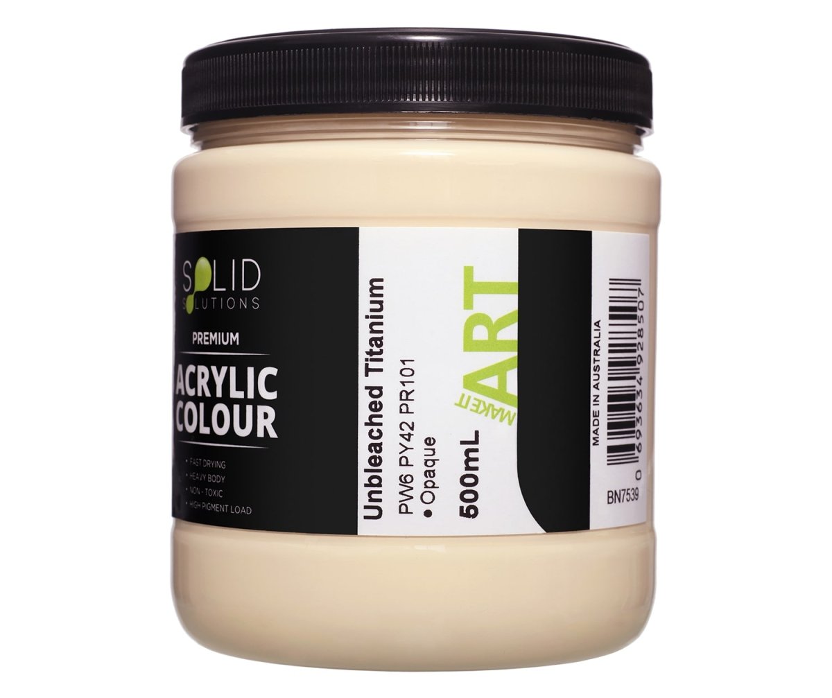 Solid Solutions Acrylic Paint | Unbleached Titanium - 500ml