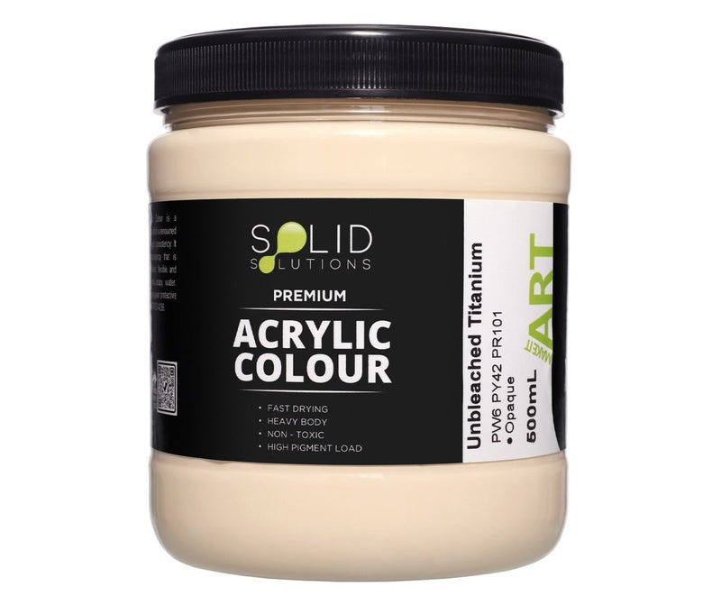 Solid Solutions Acrylic Paint | Unbleached Titanium - 500ml