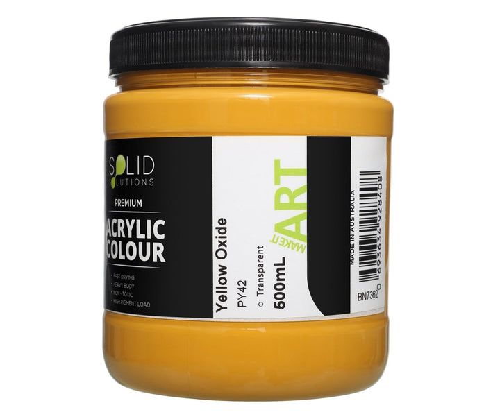 Solid Solutions Acrylic Paint | Yellow Oxide - 500ml